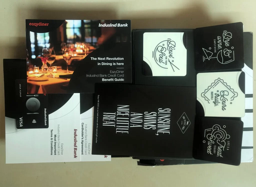 IndusInd EazyDiner Credit Card Welcome Kit
